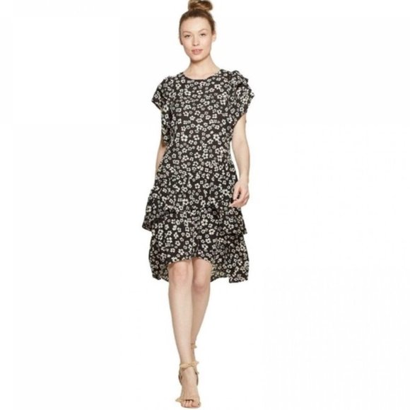 Who What Wear Dresses & Skirts - Who What Wear Black White Floral Dress Size L